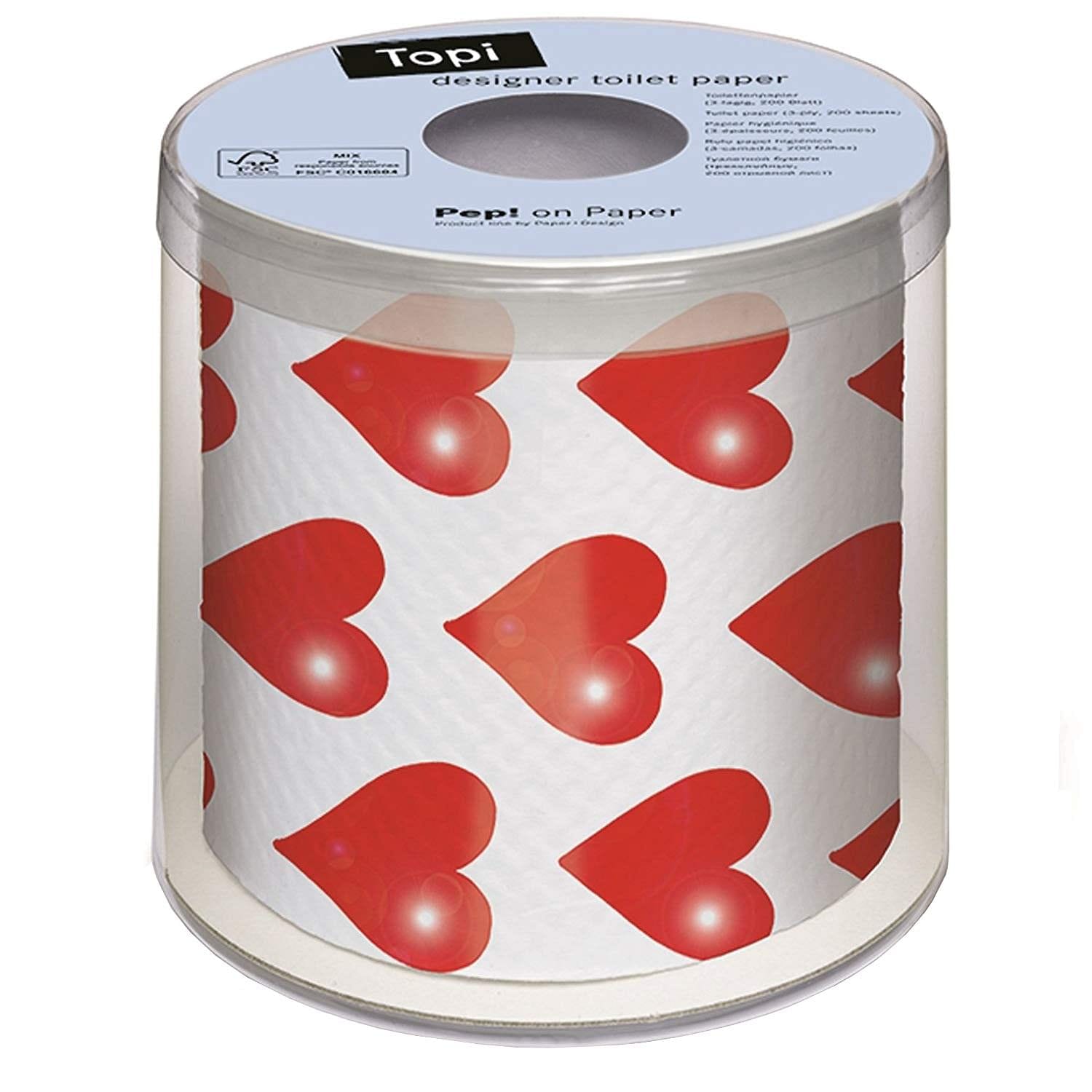 Topi Designer Toilet Paper - Hearts