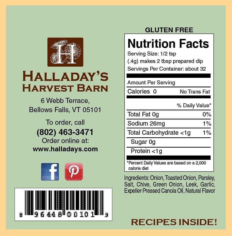Halladays Five Onion Dip - Shelburne Country Store