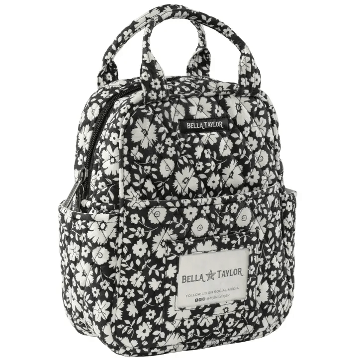 Bicolor Floral Black Lunch Tote - Shelburne Country Store