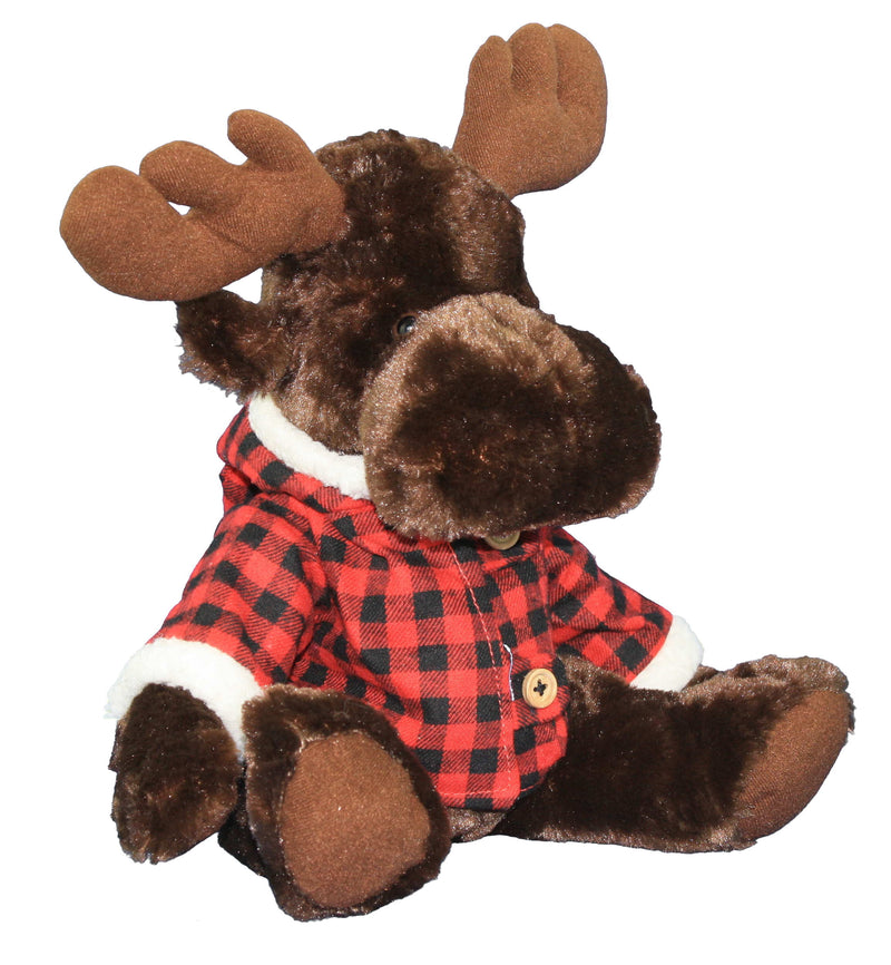 11" Moose with Woodsy Red Plaid Jacket - Shelburne Country Store