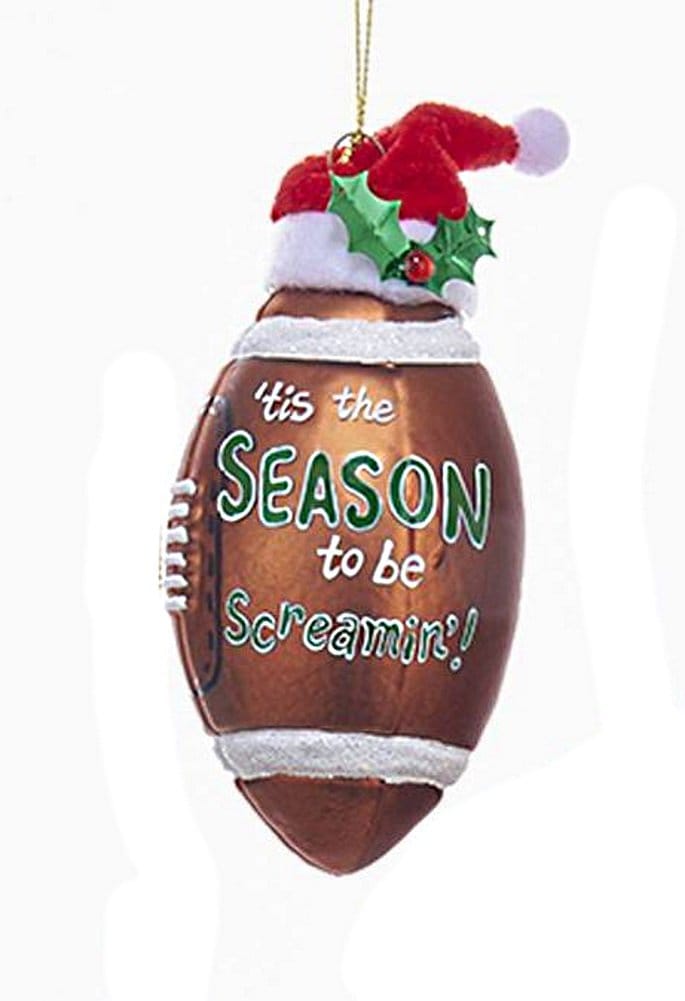 Kurt Adler Glass Football Ornament - Season - The Country Christmas Loft