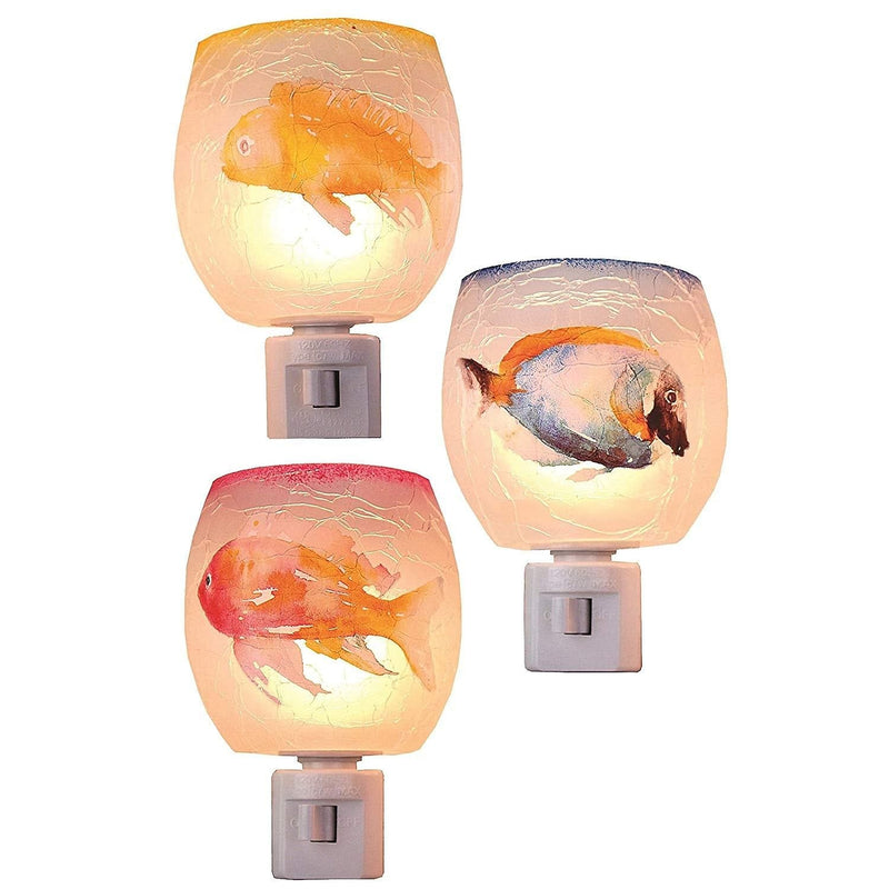 Glass Nightlight - Water Color Fish - - Shelburne Country Store