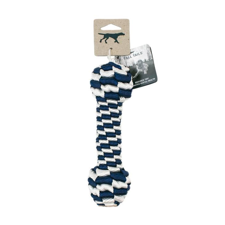 Tall Tails Braided Bone Toy, Navy - 9" - Shelburne Country Store
