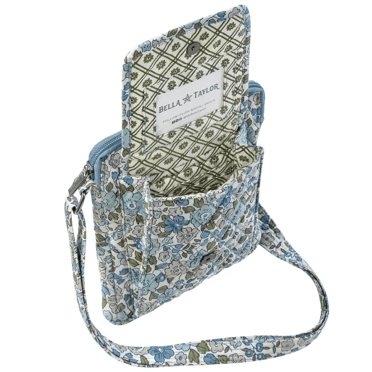 Delicate Floral Blue Mini Crossbody - Shelburne Country Store