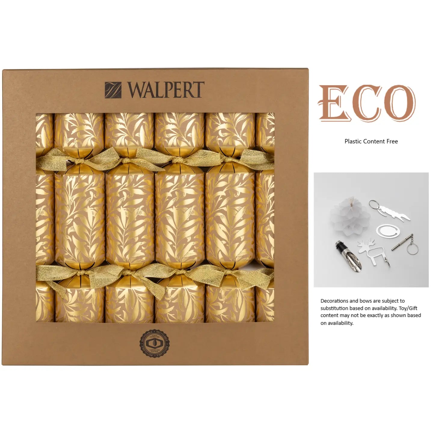 12" Gold Willow Bough Crackers 6ct.