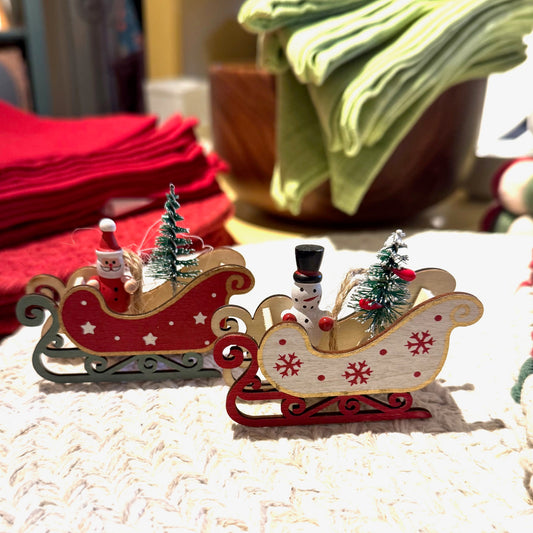 Mini Sleigh Ornament Asst.