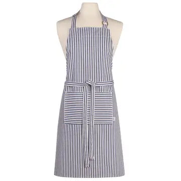 Narrow Royal Blue Stripe Chef Apron