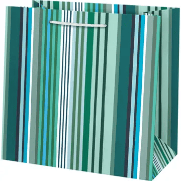 Green Stripes Gift Bag LG - Shelburne Country Store