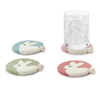 Bunny PomPom Coasters Set/4 - Shelburne Country Store
