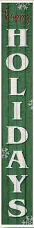 Happy Holidays Sign 48" x 8" - Green - Shelburne Country Store