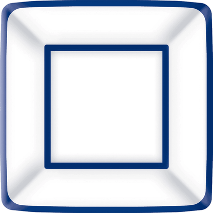Linen Blue White Square Paper Plates - 7", 8ct - Shelburne Country Store