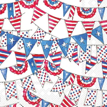 IHR Cocktail Napkin Patriotic Buntings - Shelburne Country Store