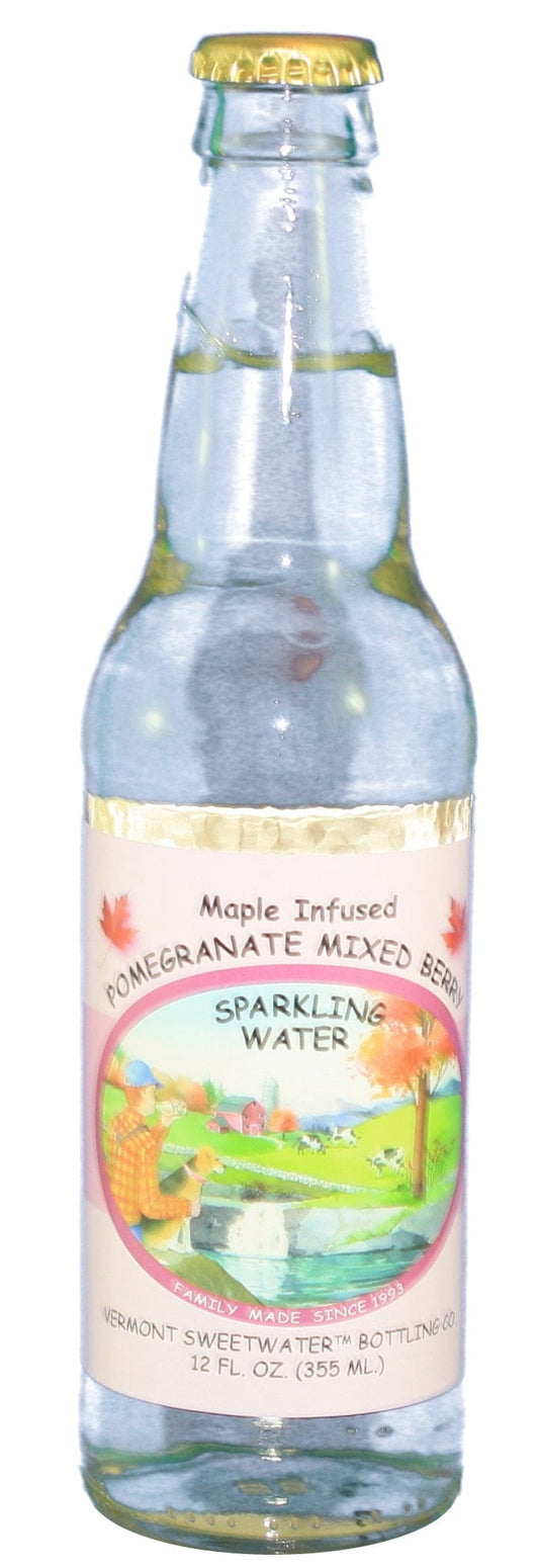 Vermont Sweetwater All Natural Glass Bottle Soda (Pomegranate Mixed Berry Sparking Water) - Shelburne Country Store