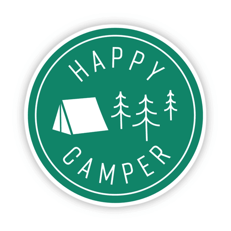 Happy Camper Green Tent Sticker - Shelburne Country Store