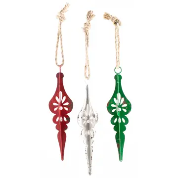 Distressed Metal Drop Ornament - Shelburne Country Store