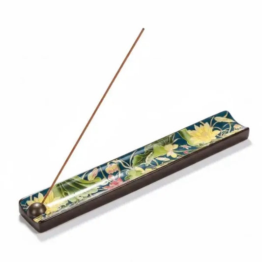 Lotus Embossed Ceramic Incense Burner - Shelburne Country Store