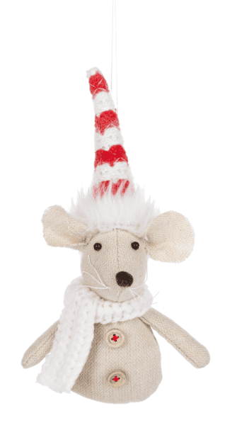 Winter Mice Ornament - Red/White Hat - Shelburne Country Store