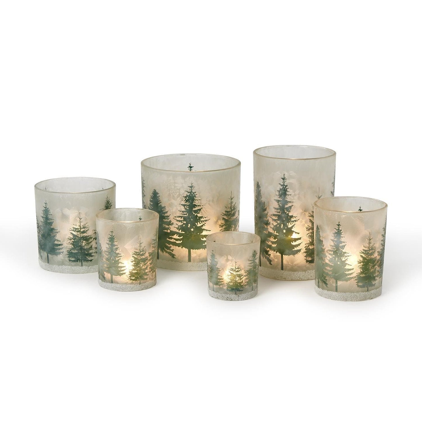 Winter Forest Frosted Candle Holder - - Shelburne Country Store