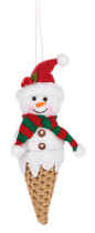 Ice Cream Snowman Stuffed Ornament - Red Hat - Shelburne Country Store