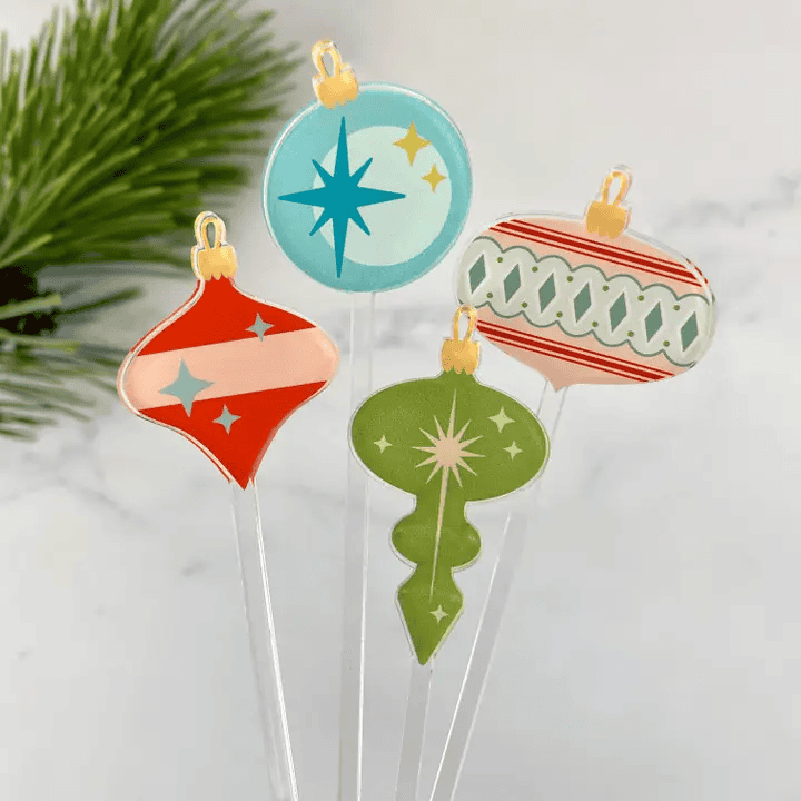 Vintage Christmas Ornament Cocktail Picks - Shelburne Country Store