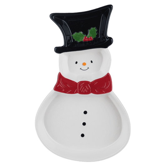 3 Section Snowman Platter - Shelburne Country Store