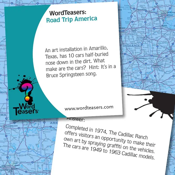 Word Teaser Card Game - Road Trip America