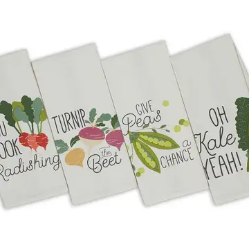 Punny Vegetable Dishtowels