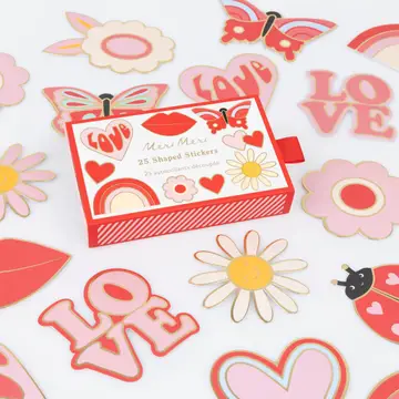 Groovy Love Shaped Stickers