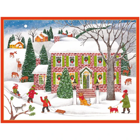 Caspari Snow Fun Cards S/15 - Shelburne Country Store
