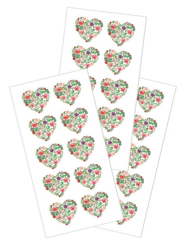 Floral Heart Stickers - Shelburne Country Store