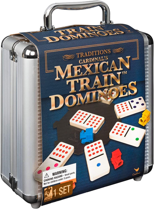 Mexican Train Dominoes Game in Aluminum Carry Case - Shelburne Country Store