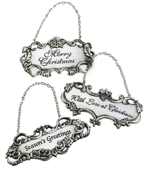 Wine Gift Label Ornament - Seasons Greetings - Shelburne Country Store