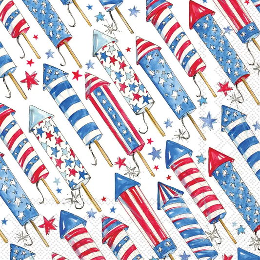 IHR Cocktail Napkin Patriotic Rockets 20 ct. - Shelburne Country Store