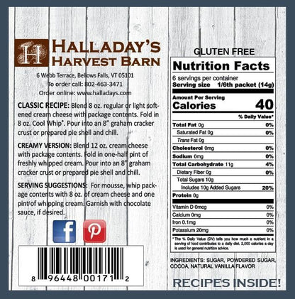 Halladay's Double Chocolate Cheesecake Mix - Shelburne Country Store