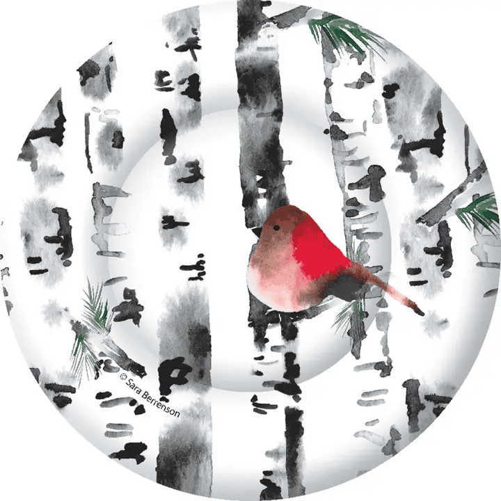 10.5" Round Paper Plates Pack of 8 Bird in Birch - Shelburne Country Store