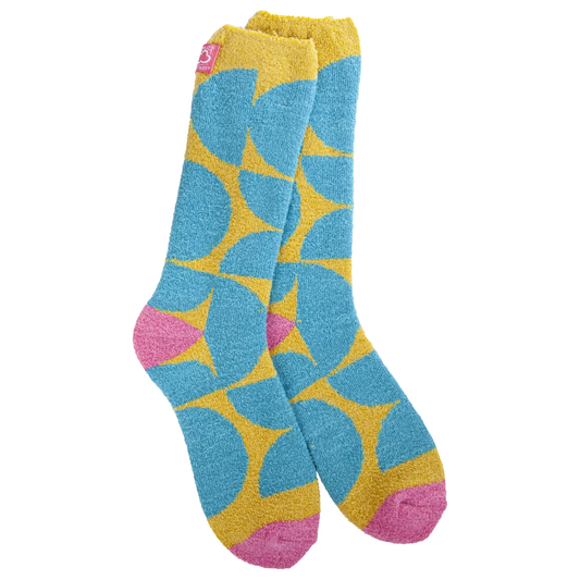 Cozy Collection Geometric Turquoise / Pink Socks - Shelburne Country Store