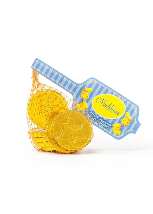 Madelaine Chanukah Chocolate Gelt In Mesh Bag - 1.5 oz - Shelburne Country Store