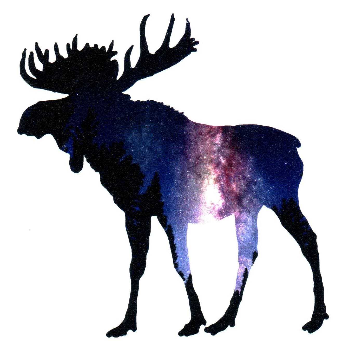 Night Sky Moose Sticker - Shelburne Country Store