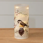 Frosted LED Glass Luminary - Chickadee