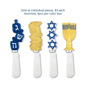 Hanukkah Resin Polyresin Cheese Spreader s/4 - Shelburne Country Store