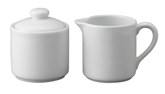 White Ceramic Sugar and Creamer Set - Shelburne Country Store
