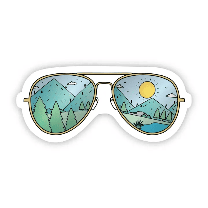 Sunglasses With Mountains Nature Sticker - Shelburne Country Store