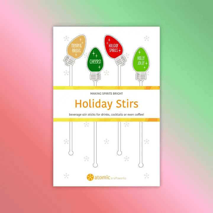 Christmas Vintage Lights Acrylic Drink Stirrer Set - Shelburne Country Store