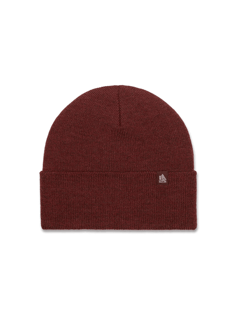 Solid Ribbed Cuffed Beanie - Garnet - Shelburne Country Store