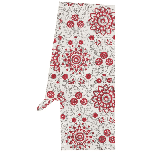 Passion Flower Block  Print Dishtowel - Shelburne Country Store