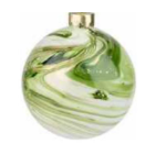 Green Marbelized Glass Ornament - Shelburne Country Store