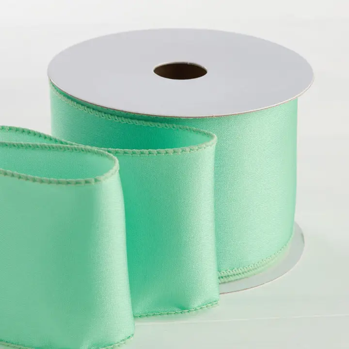 Satin Wired Ribbon - Mint 2.5 in., 10 yrd Roll