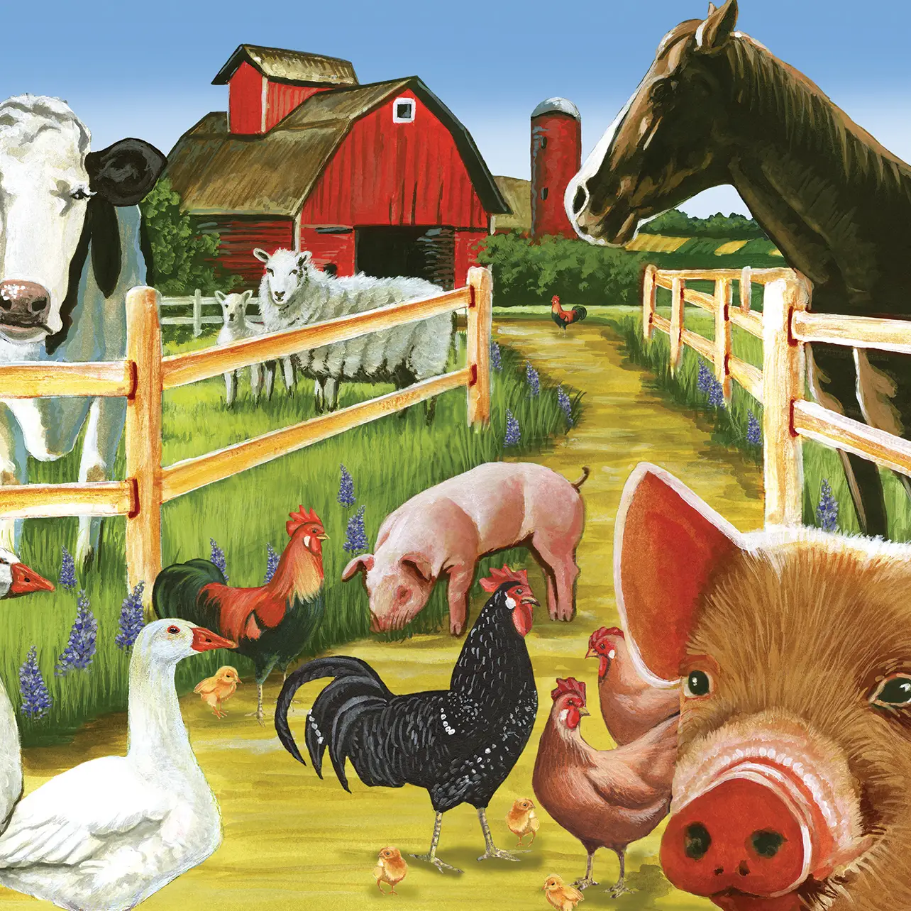 Cobble Hill Puzzle - Farmyard Welcome 36pc