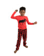 Kids Moose Print Cotton Top Fleece Pant Pajamas - - Shelburne Country Store