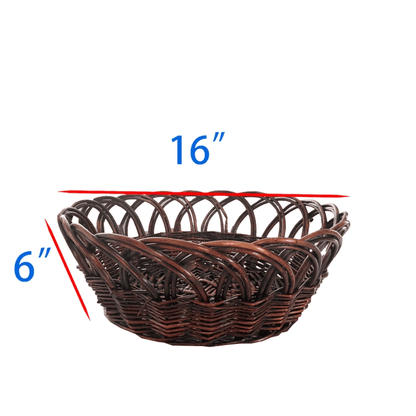 Open Weaving Round Wicker Basket - Shelburne Country Store